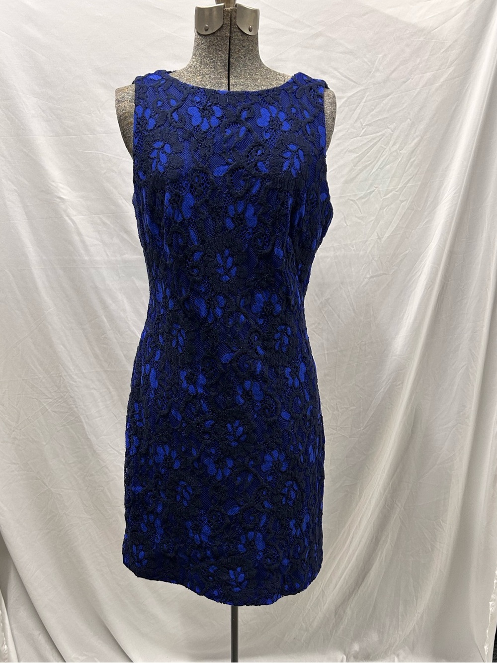 Lauren Ralph lauren Black and Blue Lace Sheath Dress -  Size 12